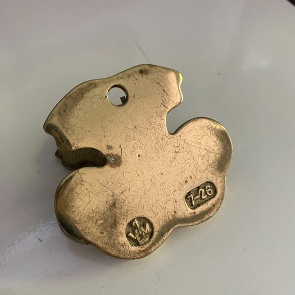 Solid Brass Fleur-de-lis large paperweight memo clip Thomas Jefferson design - Picture 2 of 3